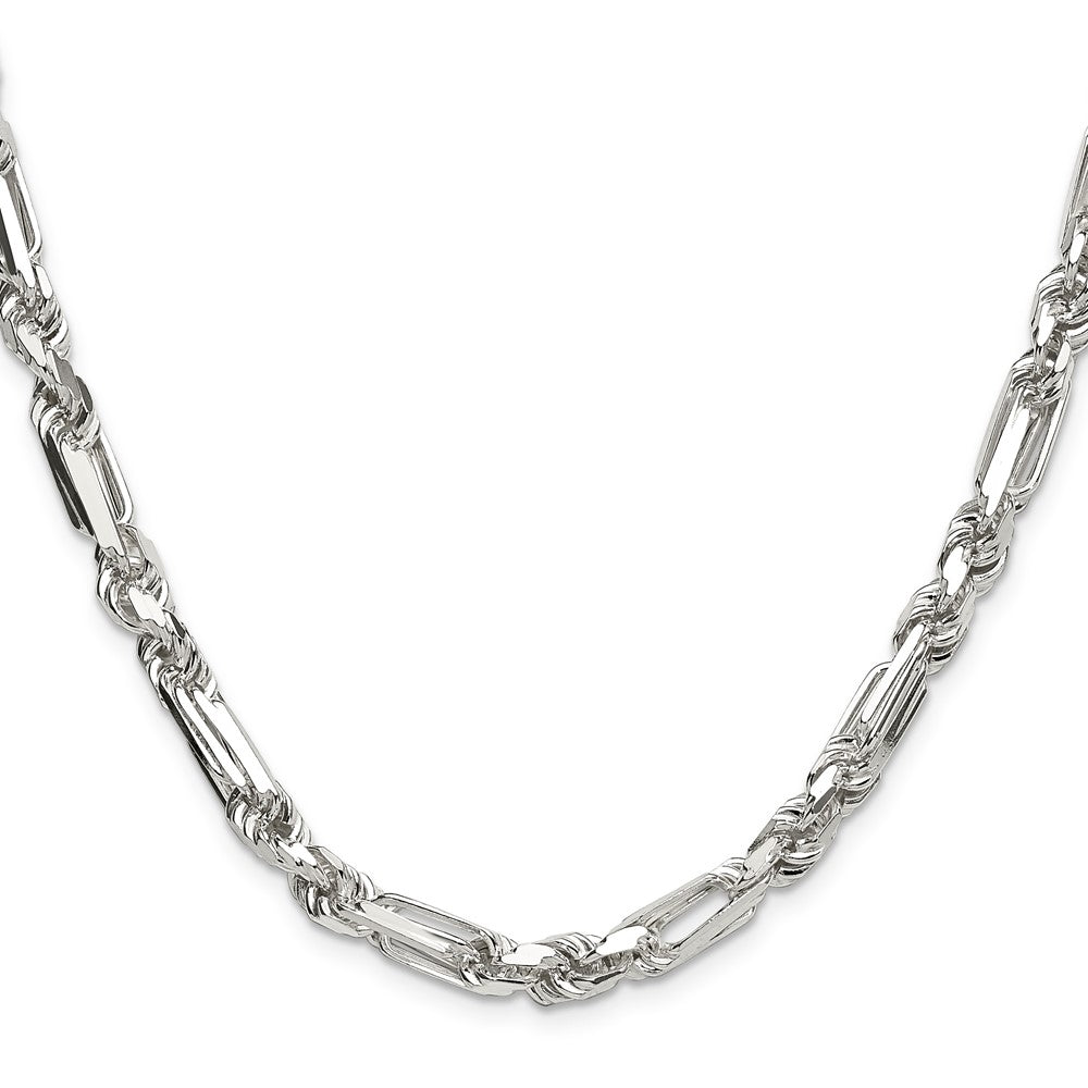 Sterlingsilber 6mm Diamantiert Figarope 26 Zoll Kette
