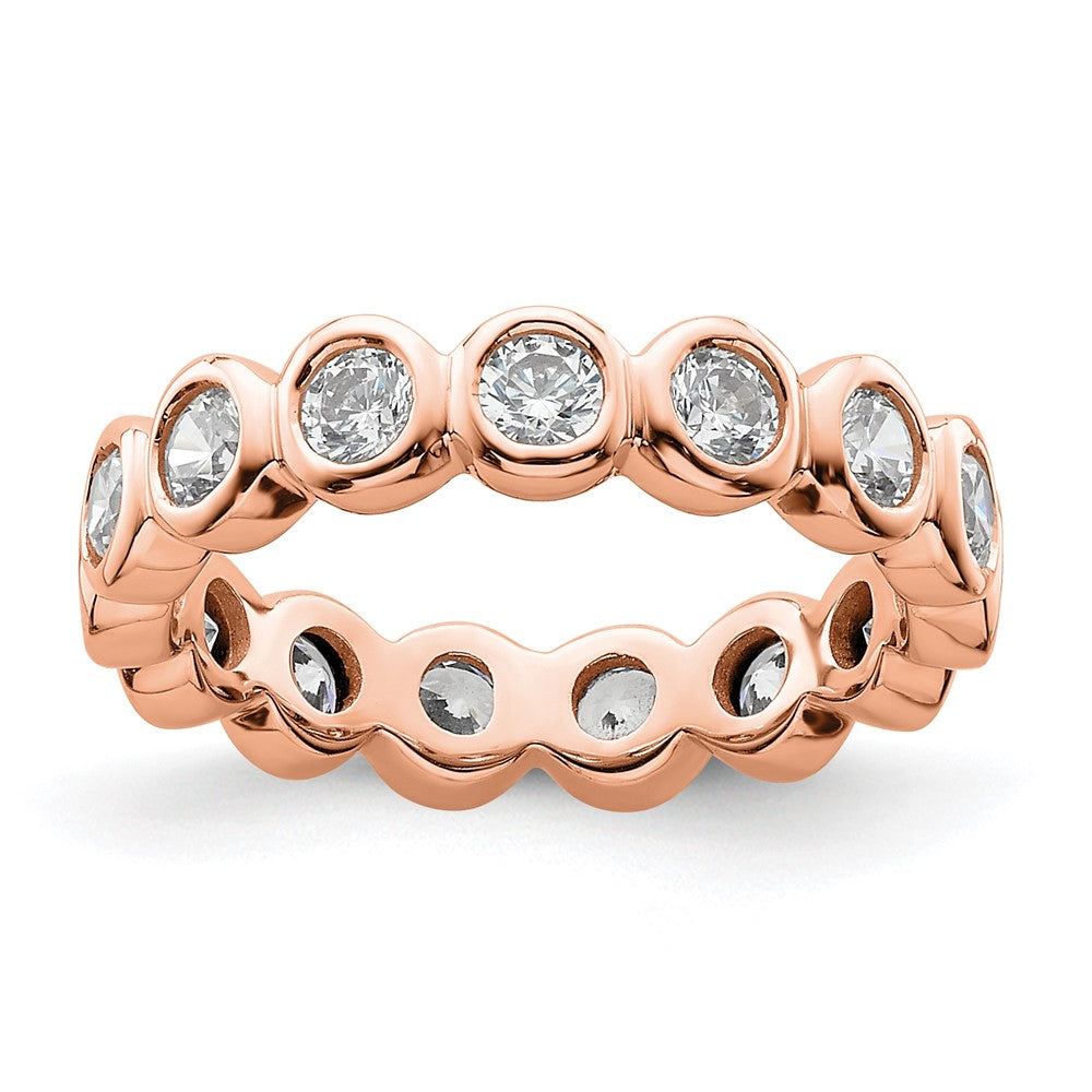 14K Roségold Poliert Größe 4.5 Zargenfassung-set 1 Karat Diamant Komplett Memoire Ehering Ring