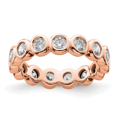14K Roségold Poliert Größe 4.5 Zargenfassung-set 1 Karat Diamant Komplett Memoire Ehering Ring