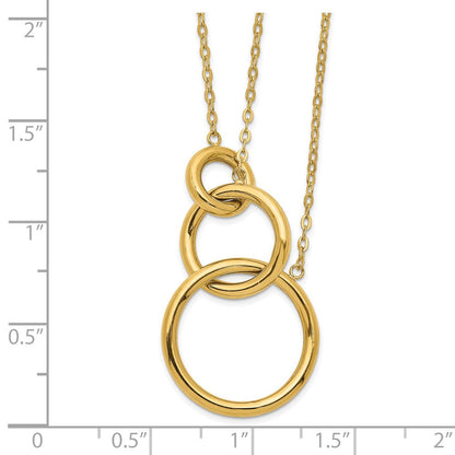 14K Gelbgold Oval Linked Layer Halskette