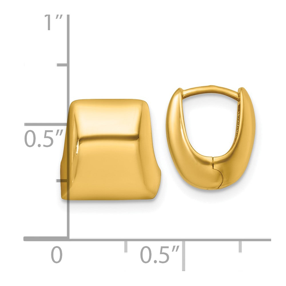 14K Gelbgold Poliert Quadratisch Klappbar Creolen