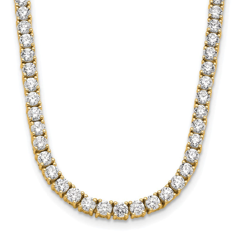 14K Gelbgold 10 Karat Im Labor Gezüchtet Diamant Vs+ F+ Komplett 16 Zoll Tennis Halskette