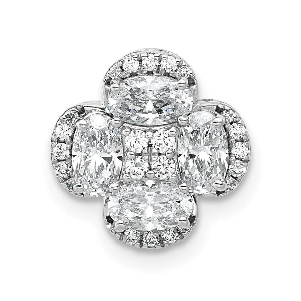 14K Weißgold Gleitanhänger mit Cluster-Kette, 1 0,12 Karat Labor-gezüchteten Diamanten, VS/SI+ G+