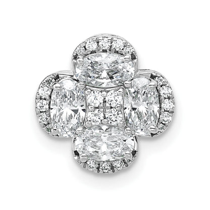 14K Weißgold Gleitanhänger mit Cluster-Kette, 1 0,12 Karat Labor-gezüchteten Diamanten, VS/SI+ G+