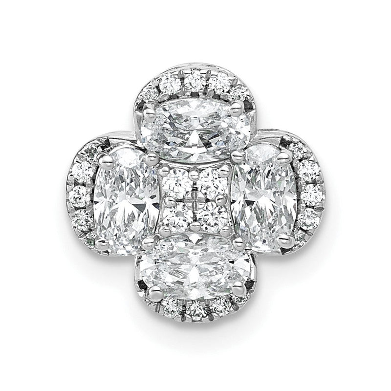 14K Weißgold Gleitanhänger mit Cluster-Kette, 1 0,12 Karat Labor-gezüchteten Diamanten, VS/SI+ G+