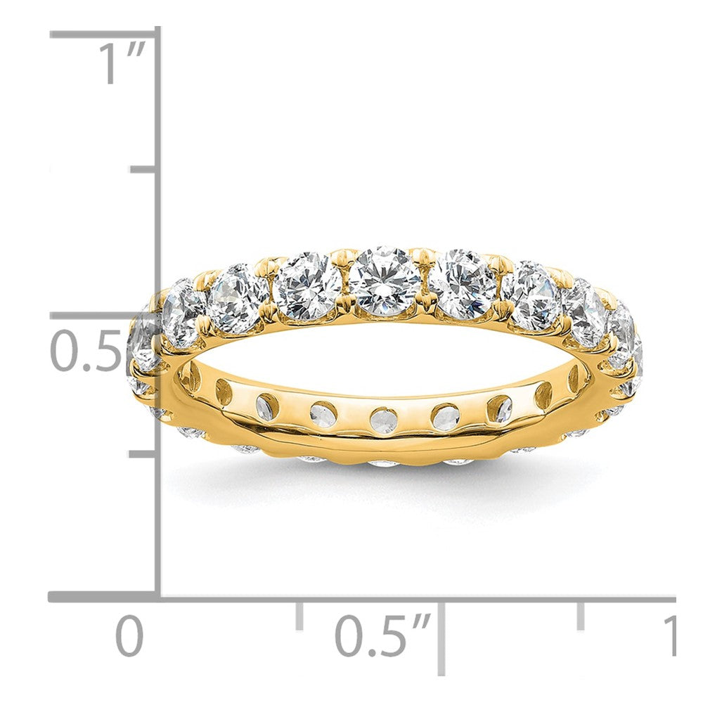 14K Gelbgold Poliert Größe 8.5 U-shared Krappen 3 Karat Diamant Komplett Memoire Ehering Ring