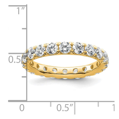 14K Gelbgold Poliert Größe 8.5 U-shared Krappen 3 Karat Diamant Komplett Memoire Ehering Ring