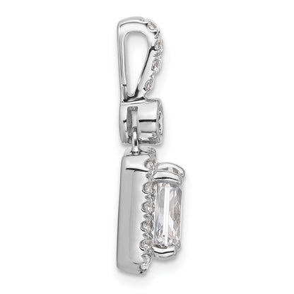14K Weißgold Anhänger mit 2 ct. zertifiziertem, im Labor gezüchtetem Diamant VS/SI+ G+ im Radiant-Schliff mit komplettem Halo