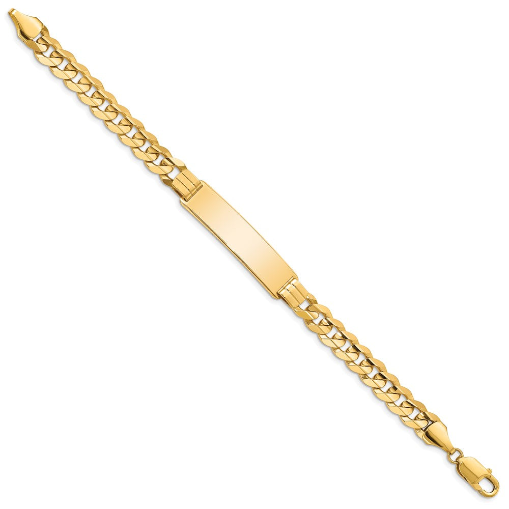 14K Gelbgold Poliert Massiv Kette/solid Platte Panzer Glieder 37x8.5mm Platte 8 Zoll Id Armband