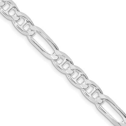 Sterlingsilber Rhodiniert 6.5mm Figaro Anker Halskette