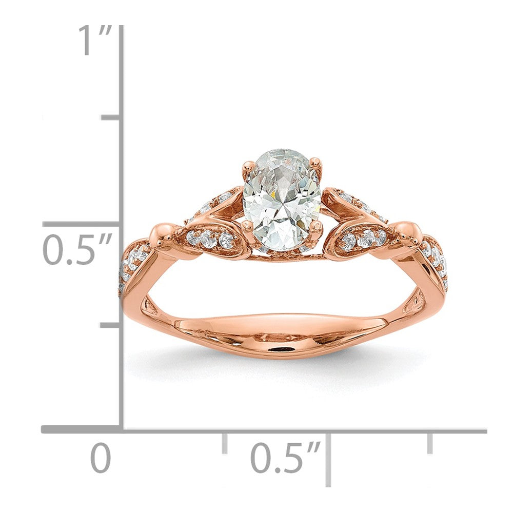 Verlobungsring aus 14K Roségold mit Diamanten, Semi-Mount-Fassung