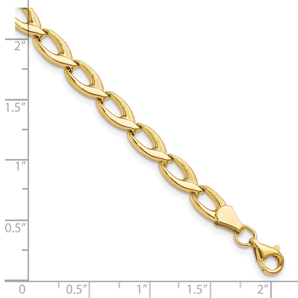 14K Gelbgold Fantasieglieder 7.25 Zoll Armband
