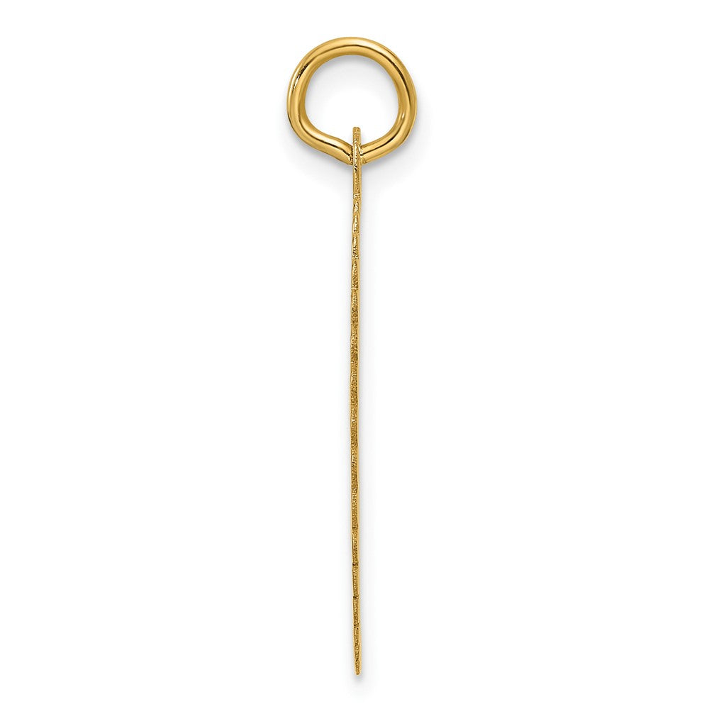 14K Gelbgold Geätzt Kante Gravierbar Rund Gewellt 21.5mm Plättchen Charm