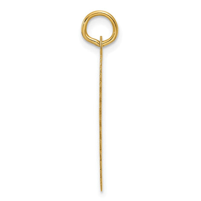 14K Gelbgold Geätzt Kante Gravierbar Rund Gewellt 21.5mm Plättchen Charm
