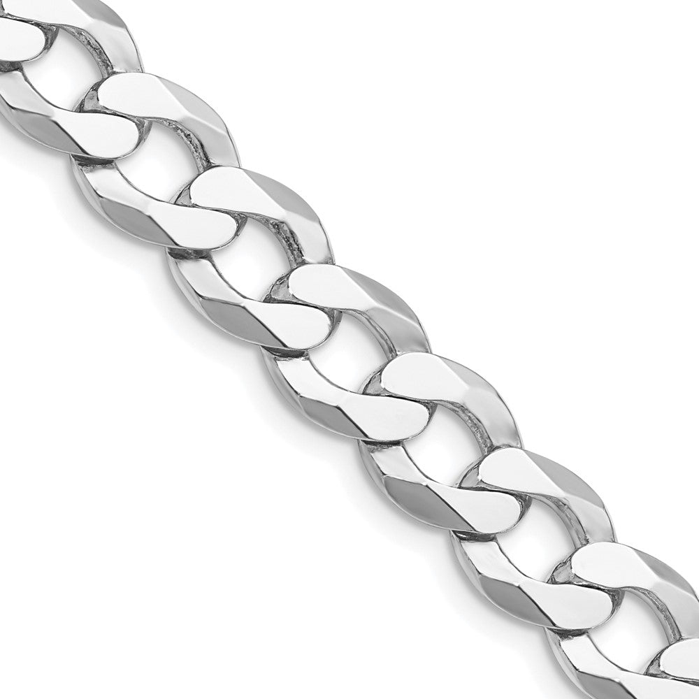 Sterlingsilber Rhodiniert 9.75mm Flach Panzer 30 Zoll Kette