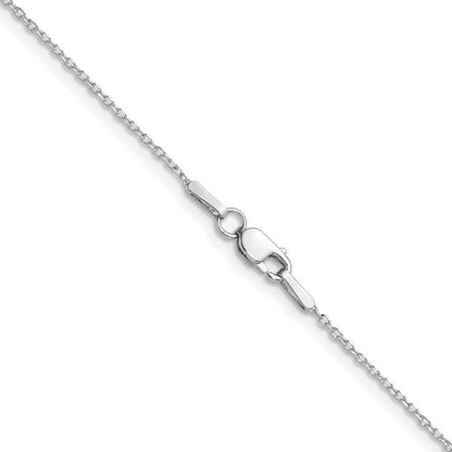 14K Weißgold 1.0mm Diamantiert Forzantine Ankerkette Halskette