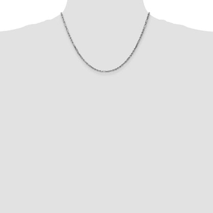 14K Weißgold 2.5mm Diamantiert Milano Kordel Halskette