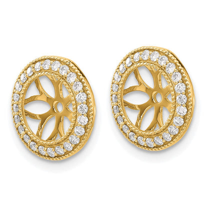 14K Gelbgold Ohrring-Jackets mit Kreis-Diamanten, 0,375 Karat