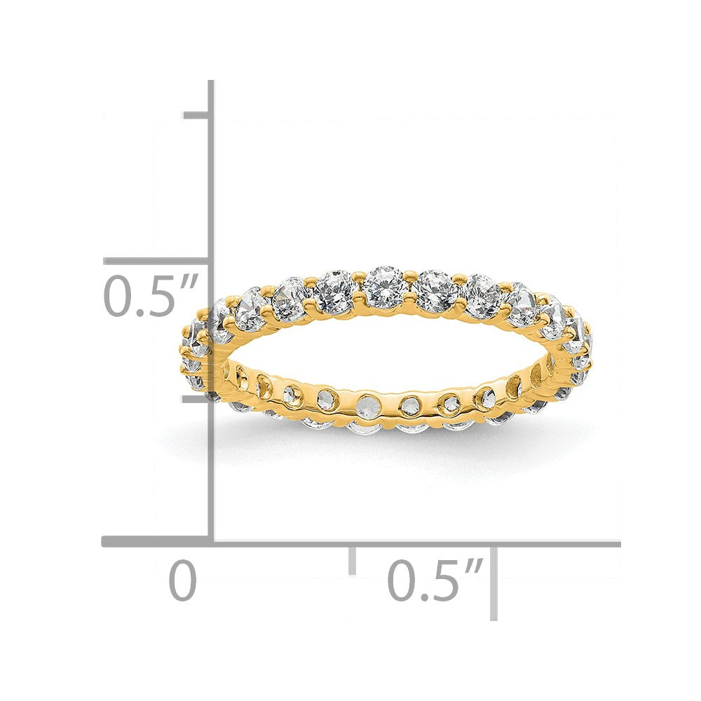 14K Gelbgold Poliert Größe 4.5 Shared Krappen 1 Karat Diamant Komplett Memoire Ehering Ring