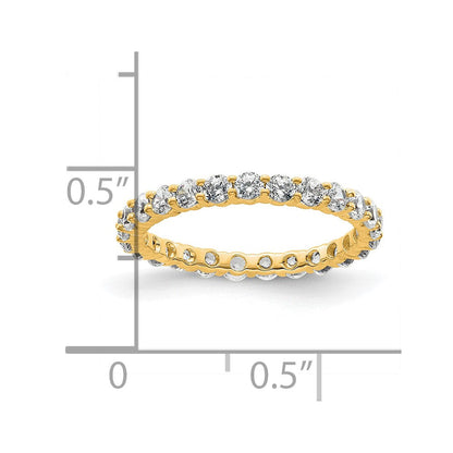 14K Gelbgold Poliert Größe 4.5 Shared Krappen 1 Karat Diamant Komplett Memoire Ehering Ring