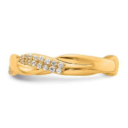 14K Gelbgold Polierter Diamant-Fashionring