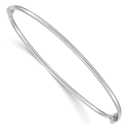 14K Weißgold Poliert 2.00mm Klappbar Oval Armreif Armband
