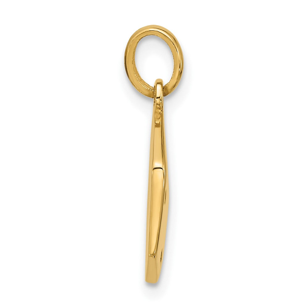 14K Gelbgold Polierter Würfel-Charm