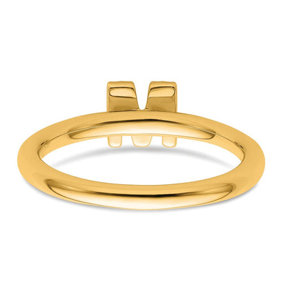 14K Gelbgold Stapelbar Diamant Initiale M Größe 7 Ring