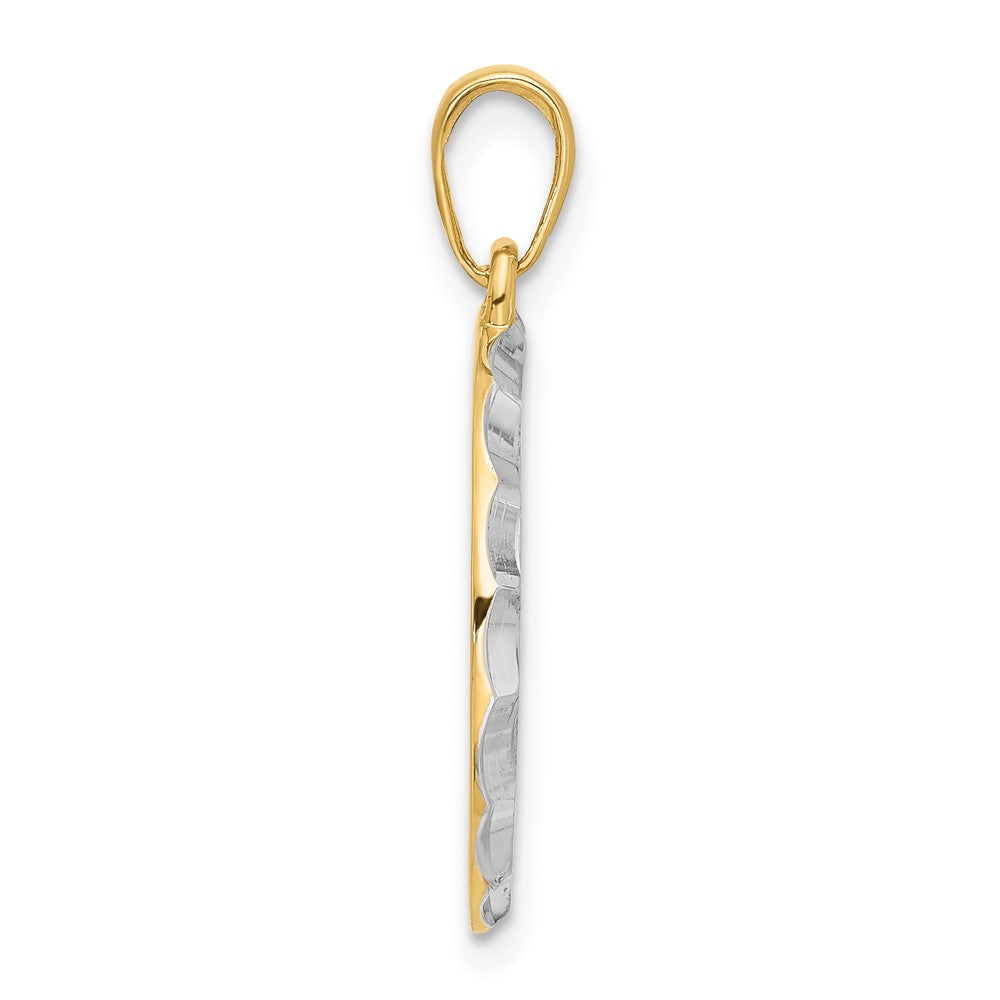 14K Gelbgold und Rhodium diamantgeschliffener „It's A Boy" Anhänger