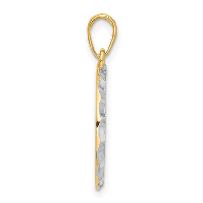 14K Gelbgold und Rhodium diamantgeschliffener „It's A Boy" Anhänger