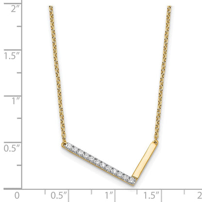 14K Gelbgold Seitlich Diamant Initiale L 18 Zoll Halskette