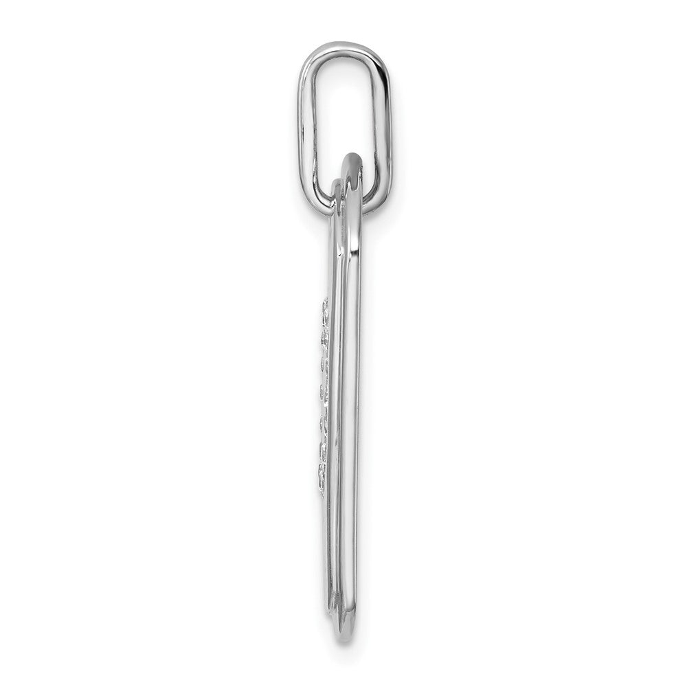 14K Weißgold Diamant-Initiale O Hundemarken-Charm