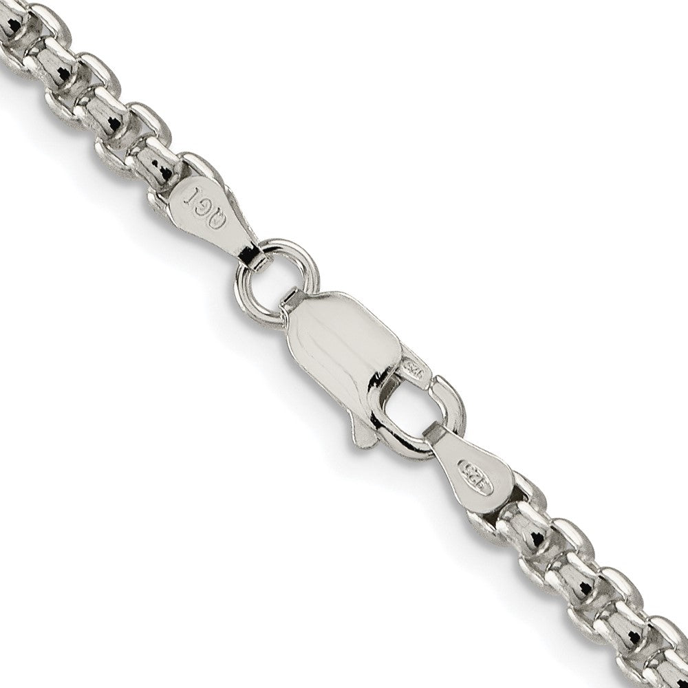 Sterlingsilber Rhodiniert 3.6mm Rund Venezianer 30 Zoll Kette