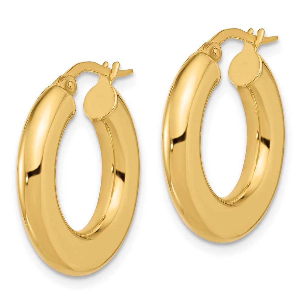 14K Gelbgold 3x23mm Poliert Röhre Creolen