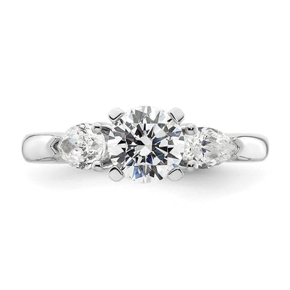 14K Weißgold Ehering mit natürlichen Diamanten