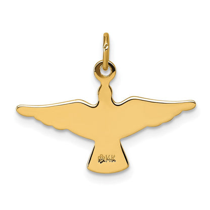 14K Gelbgold Poliert Flying Taube Anhänger