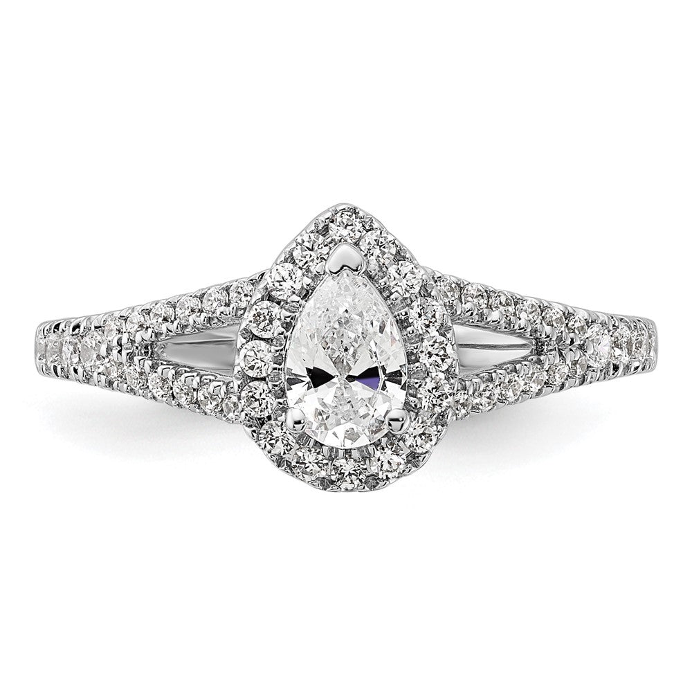 14K Weißgold Diamant-Semi-Mount-Ring
