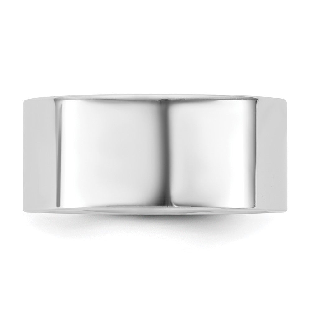 14K Weißgold 9 mm Standard Flacher Ehering mit Komfort-Passform