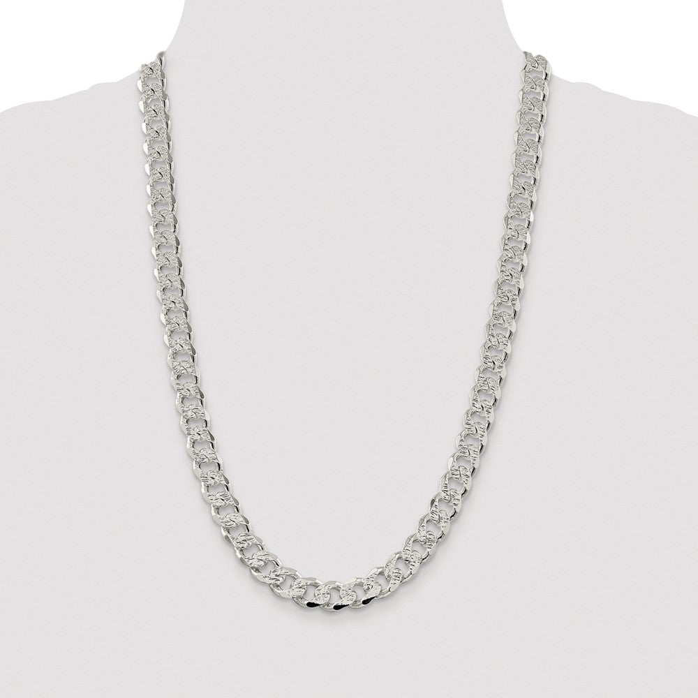 Sterlingsilber Rhodiniert 11.0mm Pavé‚ Panzer 26 Zoll Kette