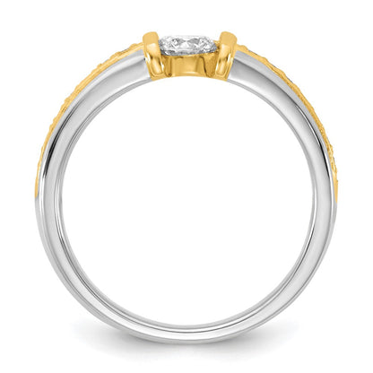 14K Bicolor Gold.5ct Damen Diamant Ehering Ring
