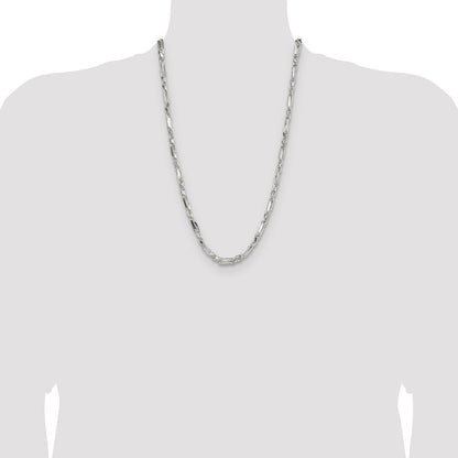 Sterlingsilber 4.75mm Diamantiert Figarope 26 Zoll Kette