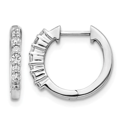 10K Weißgold Diamant-Creolen mit Klappscharnier