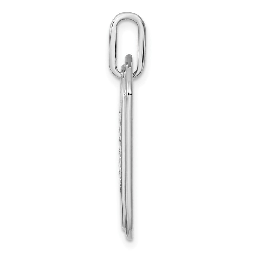 14K Weißgold Diamant-Erkennungsmarken-Charm mit Initiale N