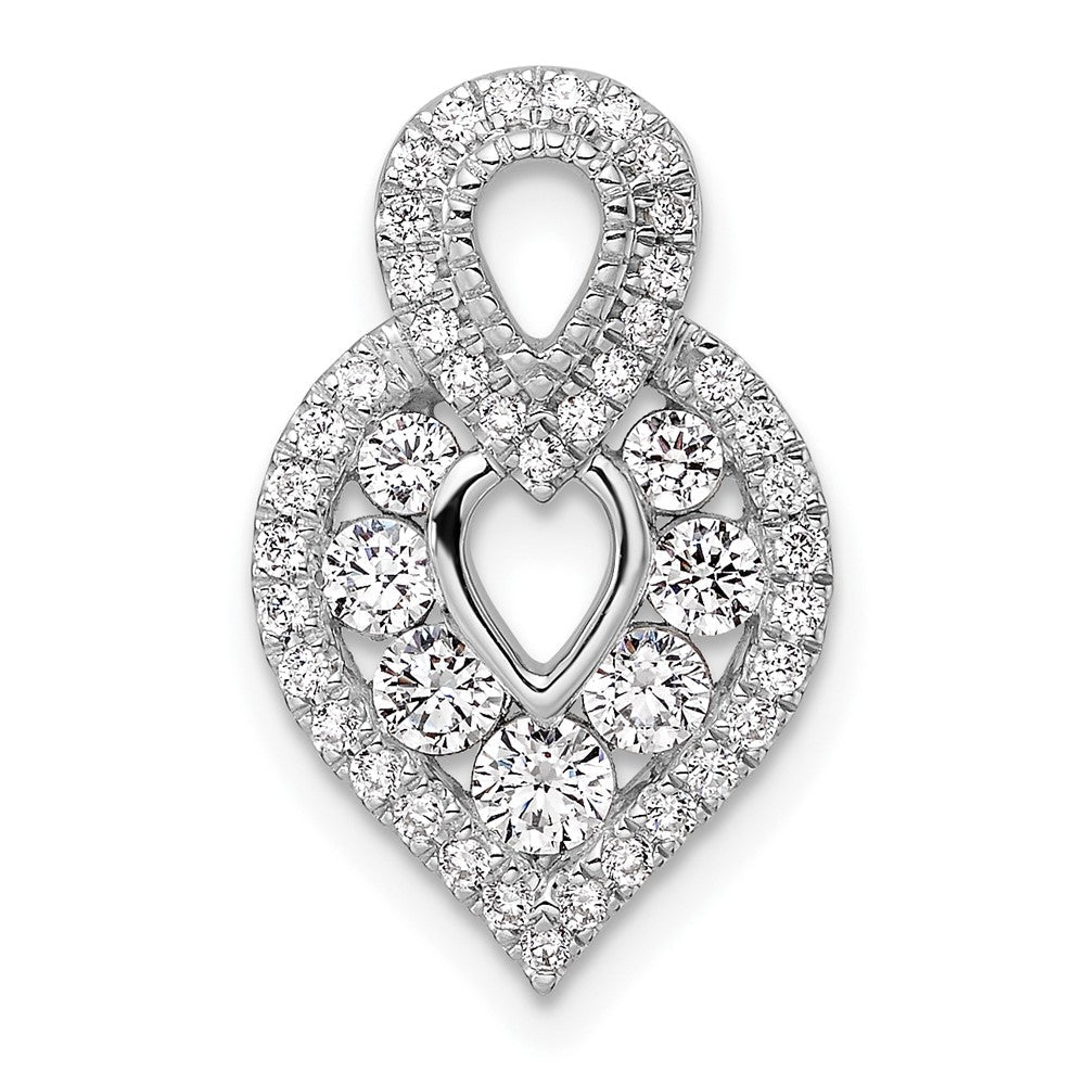 14K Weißgold Poliert 5/8 Karat Diamant Fantasie Kette Anhänger
