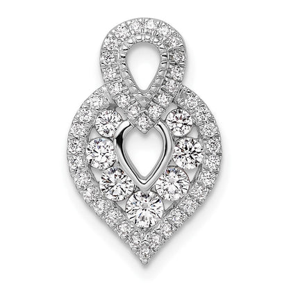 14K Weißgold Poliert 5/8 Karat Diamant Fantasie Kette Anhänger