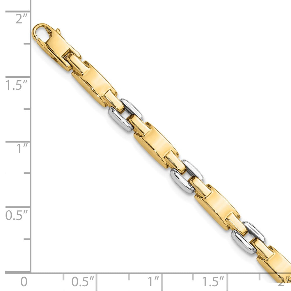 14K Bicolor Gold Bicolor Poliert 4.8mm Fantasieglieder Gliederarmband