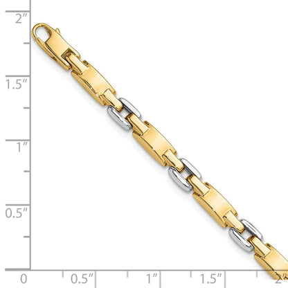 14K Bicolor Gold Bicolor Poliert 4.8mm Fantasieglieder Gliederarmband