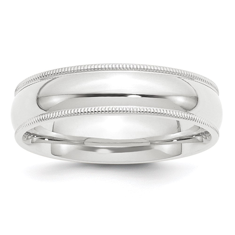 Platin 6mm Poliert Milgrain Komfort-fit Ehering Ring