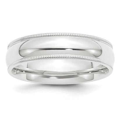 Platin 6mm Poliert Milgrain Komfort-fit Ehering Ring