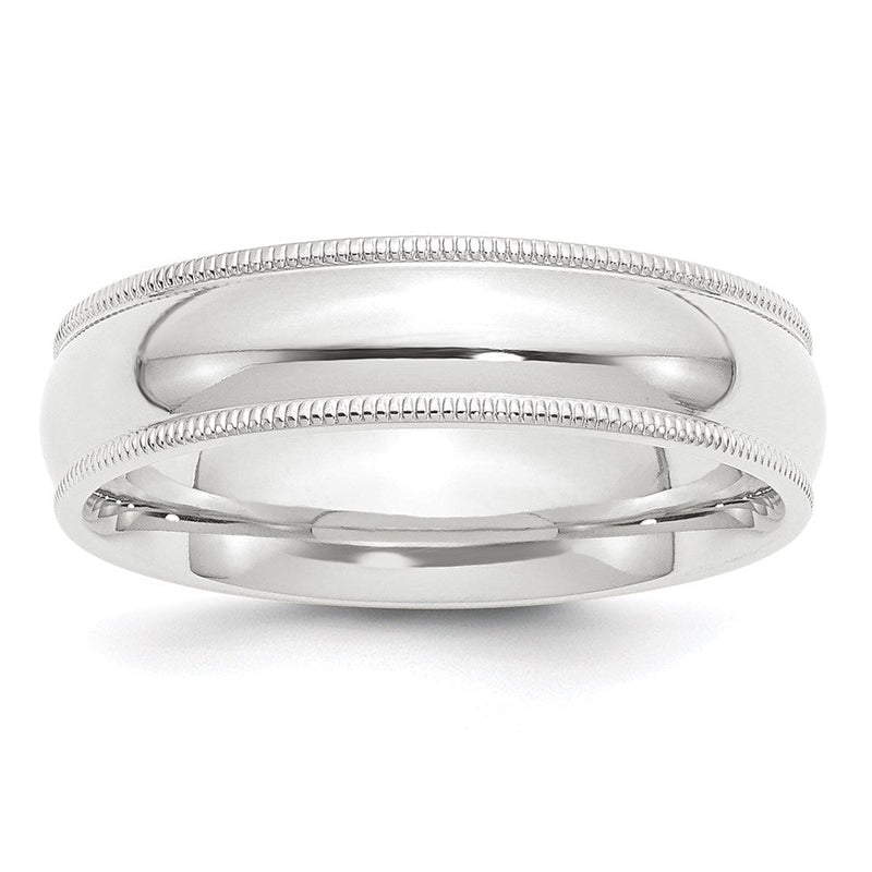 Platin 6mm Poliert Milgrain Komfort-fit Ehering Ring